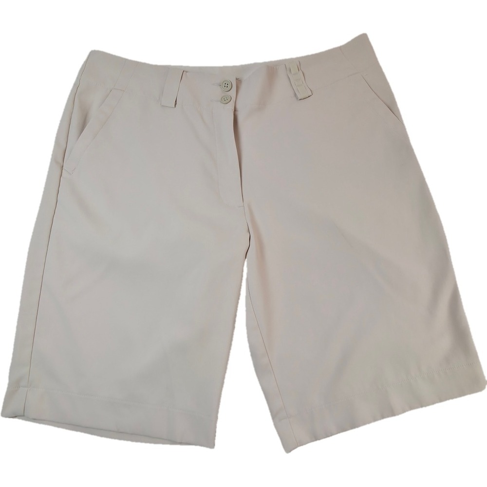 Nike Golf Shorts Womens 12 Tan Fit Dry Performance Athletic Bermuda Excellent
